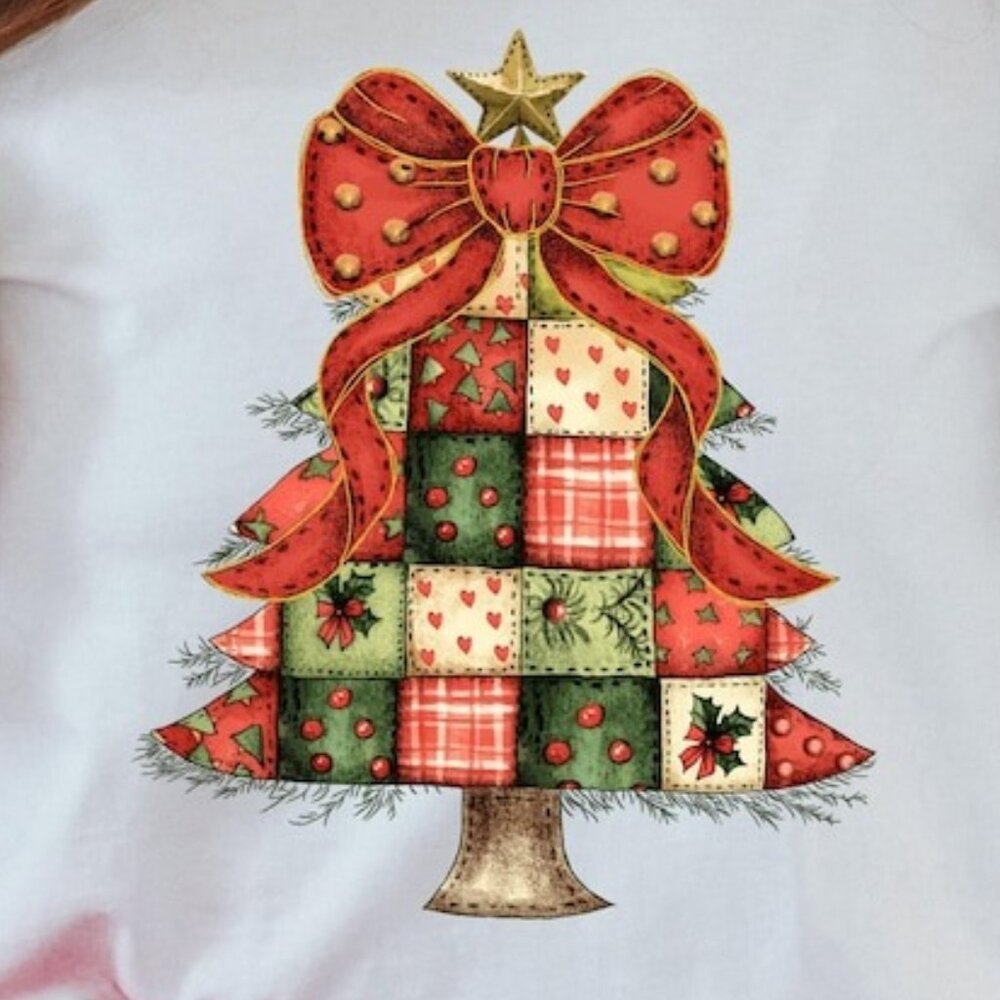 Retro Tree Shirt, Bow Christmas Tree Shirt, Merry Christmas Shirt - Picture 2 of 4